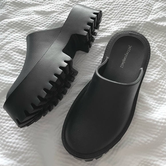 Jeffrey Campbell Shoes - Jeffrey Campbell Black Platform Clogge Mules